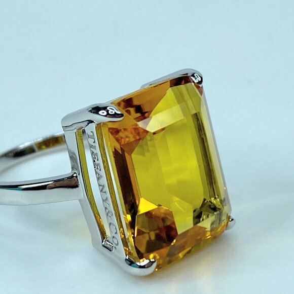 Tiffany & Co. Sterling Silver Sparklers Citrine Ring s8 JR693 - Picture 7 of 10